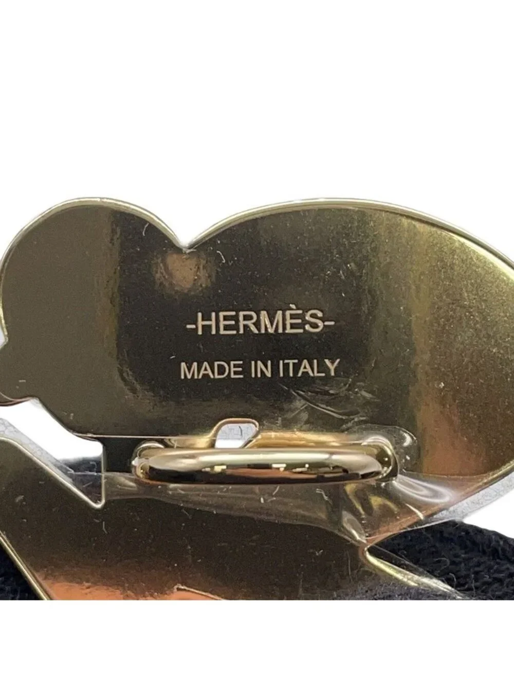 ★SOLD★ Hermes Scarf Ring Stein Brass Rouge Ash Black White - Picture 6 of 7